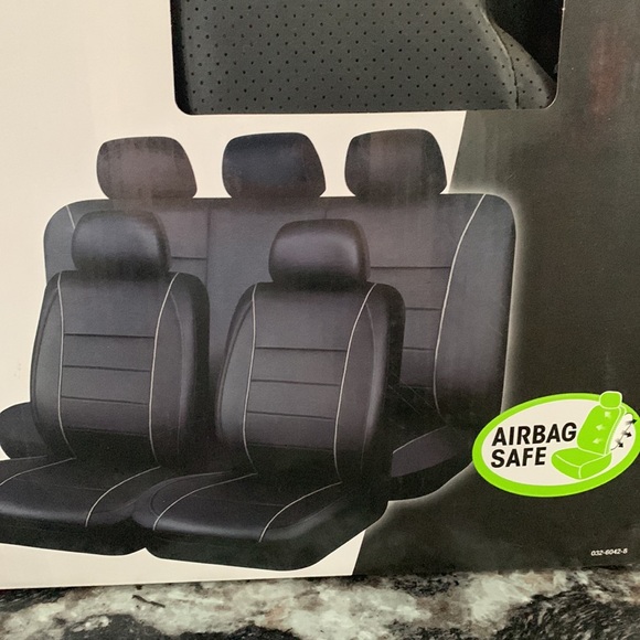 AUTOTRENDS Truck Black Durable Leatherette 3-piece set comfort Kit - Picture 2 of 8